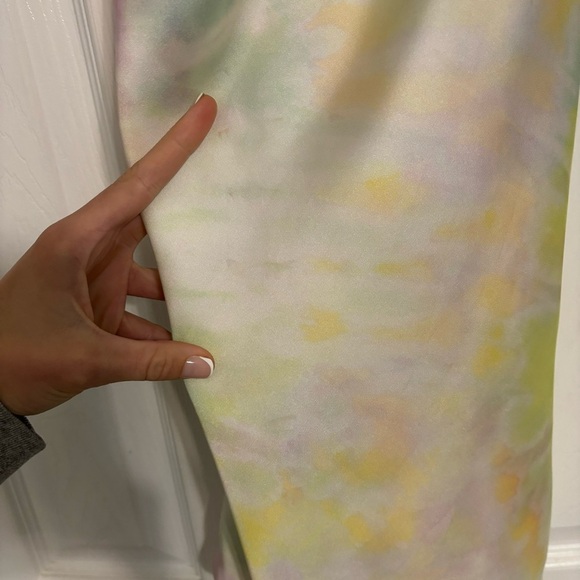 Zara Tie Dye Print Mini Satin Dress Backless Spaghetti Straps - Picture 4 of 8